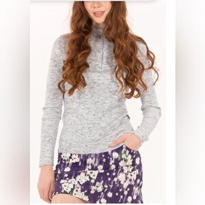 Foray Golf Women's Heather Gray High-Neck Sweater